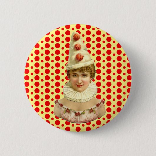  Woman Pierrot Ronde Button 5,7 Cm (Voorkant)