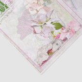 Woman Pink Floral Butterfly Lace Decoupage Tissuepapier (Detail)
