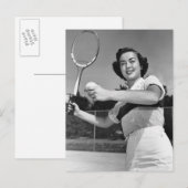Woman Playing Tennis 3 Briefkaart (Voorkant / Achterkant)