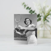 Woman Playing Tennis 3 Briefkaart (Staand voorkant)