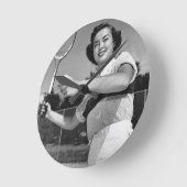 Woman Playing Tennis 3 Ronde Klok (Hoek)