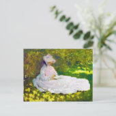 Woman Reading Claude Monet Briefkaart (Staand voorkant)