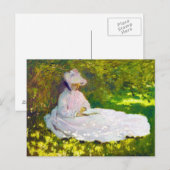 Woman Reading Claude Monet Briefkaart (Voorkant / Achterkant)