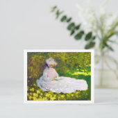 Woman Reading Claude Monet Briefkaart (Staand voorkant)