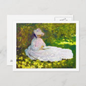 Woman Reading Claude Monet Briefkaart (Voorkant / Achterkant)