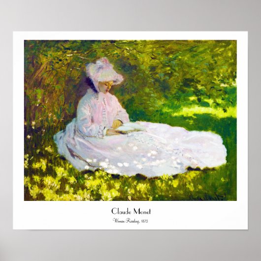 Woman Reading Claude Monet Poster (Voorkant)