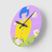 Woman reading in the garden ronde klok (Hoek)