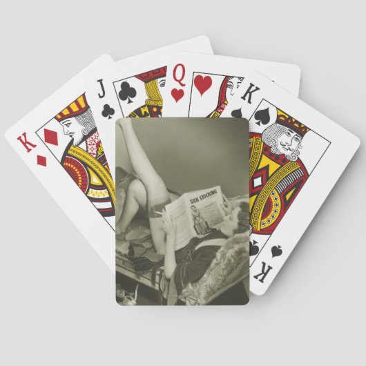 Woman Reading Magazine Pokerkaarten (Achterkant)