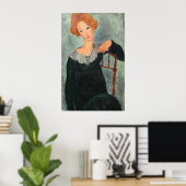 Woman Red Hair - Amedeo Modigliani Fine Art Poster (Thuiskantoor)