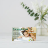Woman Relaxing at Spa | Massage Session Visitekaartje (Staand voorkant)