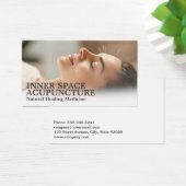 Woman Relaxing Getting Acupuncture  Visitekaartje (Bureau)