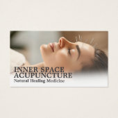 Woman Relaxing Getting Acupuncture  Visitekaartje (Voorkant)