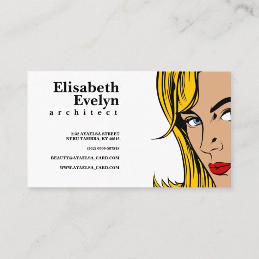 Woman Retro Visitekaartje (Achterkant)