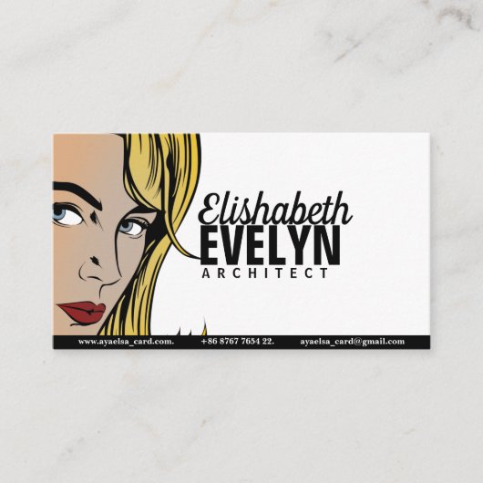 Woman Retro Visitekaartje (Voorkant)