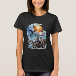 Woman Ride Motorcycle T-shirt