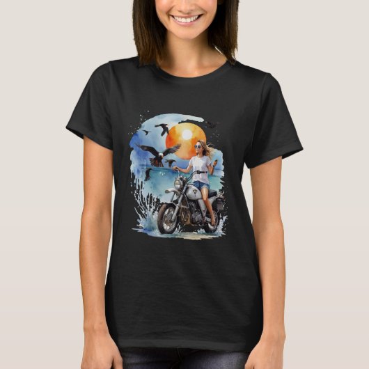 Woman Ride Motorcycle T-shirt (Voorkant)
