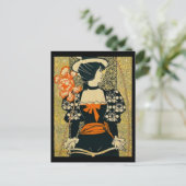 Woman Riding Bike Briefkaart (Staand voorkant)