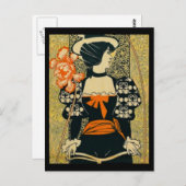 Woman Riding Bike Briefkaart (Voorkant / Achterkant)