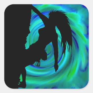 Woman Rock Klimmen stickers