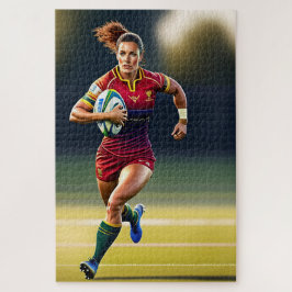 Woman Rugby Player 1014-stuk Jigzaag Puzzle Legpuzzel