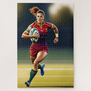 Woman Rugby Player 1014-stuk Jigzaag Puzzle Legpuzzel