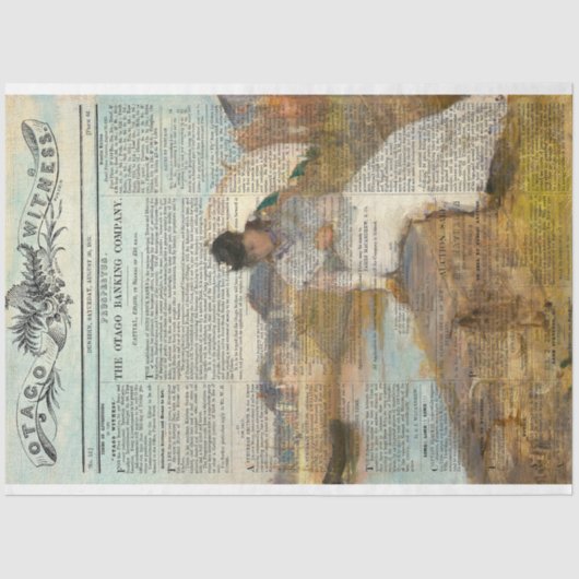  Woman Rustic Texture Distress Decoupage Tissuepapier (Voorkant)