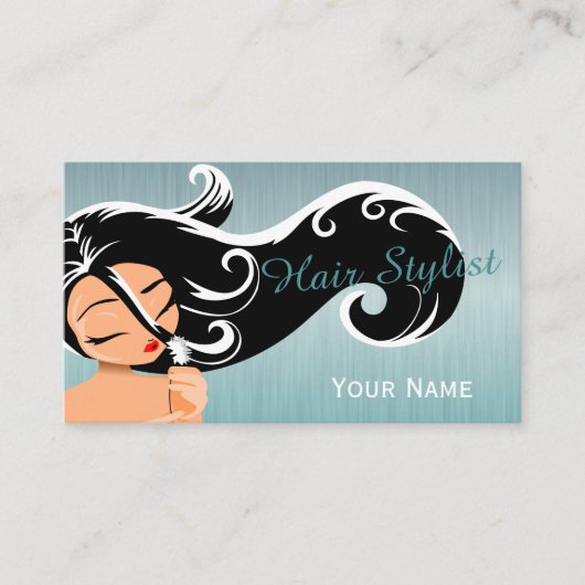 Woman Salon Hair Stylist Visitekaartje (Voorkant)