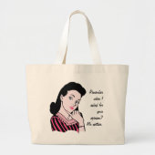 Woman Sarcasm 50 Grote Tote Bag (Voorkant)