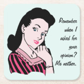 Woman Sarcasm 50 Kartonnen Onderzetters (Voorkant)