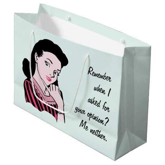 Woman Sarcasm 50 Large Cadeautasje (Voorkant Gekanteld)