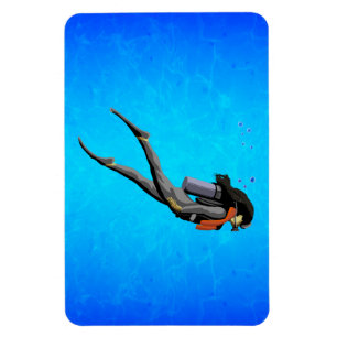 Woman SCUBA Diving Magneet