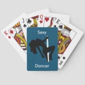 Woman Silhouette Dancer Bachelor Poker Night Party Pokerkaarten (Achterkant)