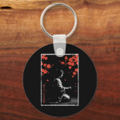 Woman Sitting Cherry Blossoms Japanese Art Women M Sleutelhanger (Voorkant)