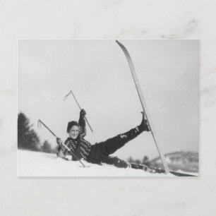 Woman Skier II Briefkaart