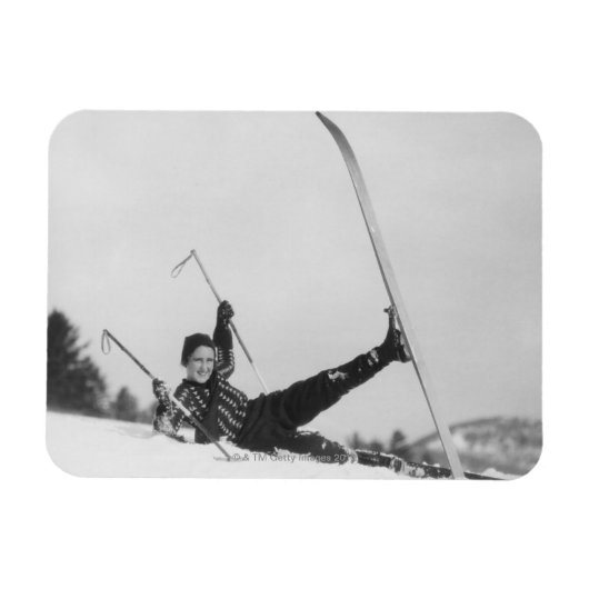 Woman Skier II Magneet (Horizontaal)