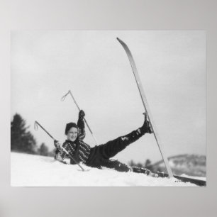 Woman Skier II Poster