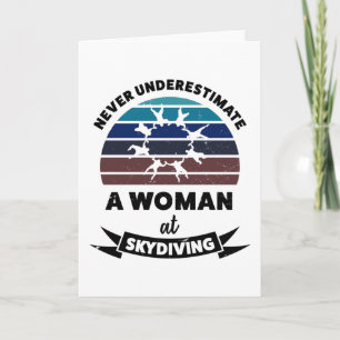 Woman Skydiving Funny Gift mama Wife Kaart