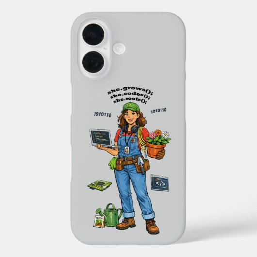 Woman Software Engineer Whose Hobby is Gardening Case-Mate iPhone Case (Achterkant)