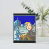 Woman Space Cadet Briefkaart (Staand voorkant)