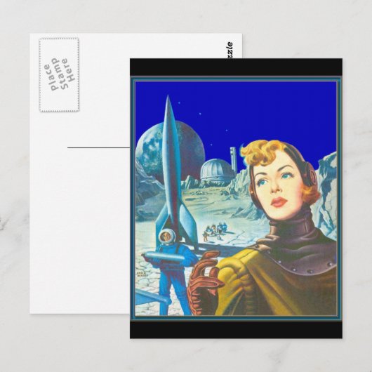 Woman Space Cadet Briefkaart (Voorkant / Achterkant)