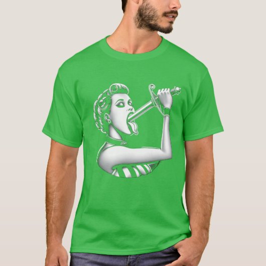Woman Swallowing Sword Side Show Carnival boy T-shirt (Voorkant)