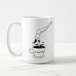 woman swimming in coffee cup koffiemok