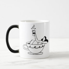 woman swimming in coffee cup magische mok