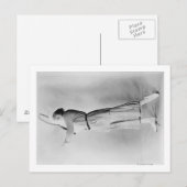 Woman Swinging Tennis Raquet Briefkaart (Voorkant / Achterkant)