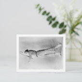 Woman Swinging Tennis Raquet Briefkaart (Staand voorkant)