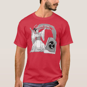 Woman Taiko Drummer Mitsudomoe Graphic Illustratio T-shirt