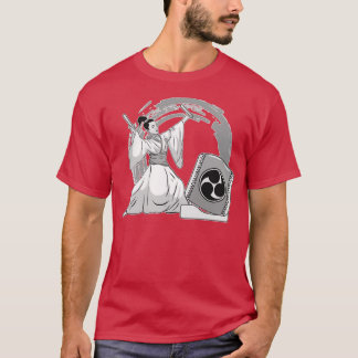 Woman Taiko Drummer Mitsudomoe Illustratie T-shirt