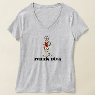 Woman Tennis Diva T-shirt - Grey Hair