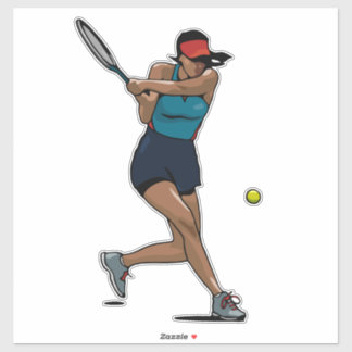 Woman Tennis Player Vinyl Sticker