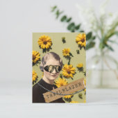  Woman Trailblazer Daisies Kitsch Briefkaart (Staand voorkant)